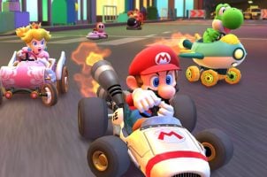 An image from the Mario Kart Tour mobile video game