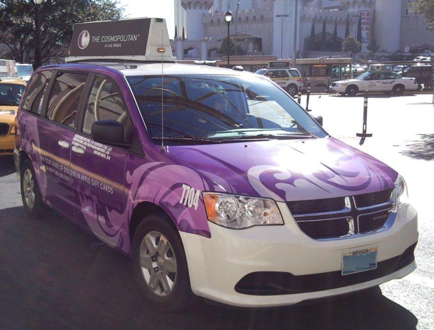 taxi drivers await their passengers at the Excalibur