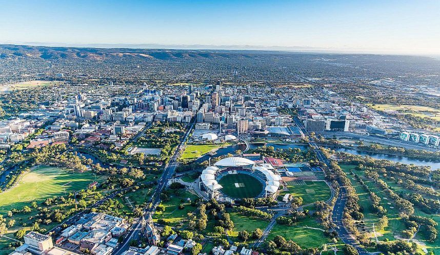 A view of Adelaide, South Australia, from the air