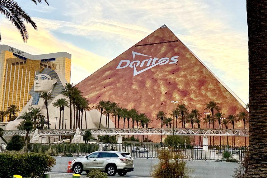 The “Luxorito” dips the Las Vegas advertising bar